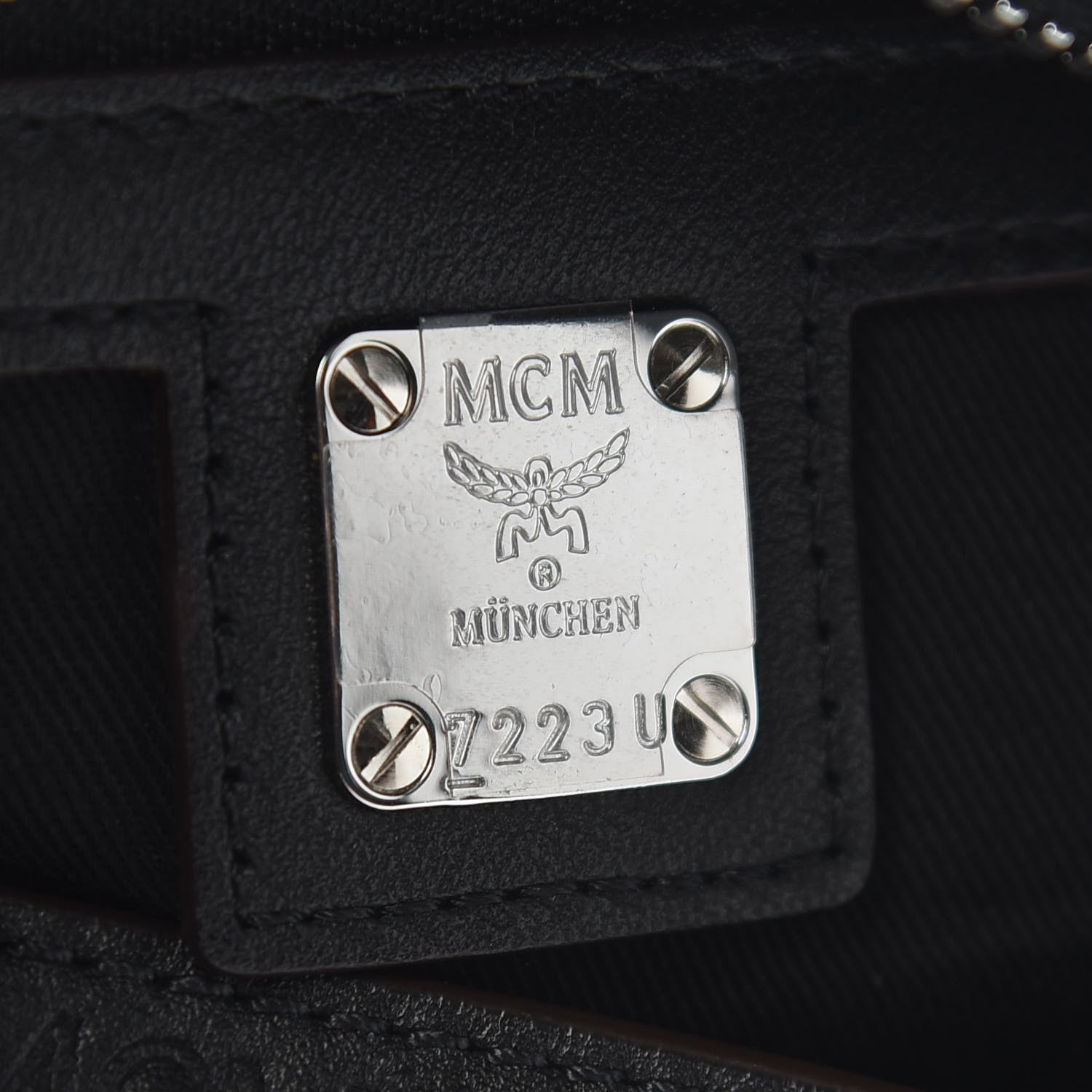 MCM Calfskin Ottomar Monogram Large Klara Hobo Black 7 of 7