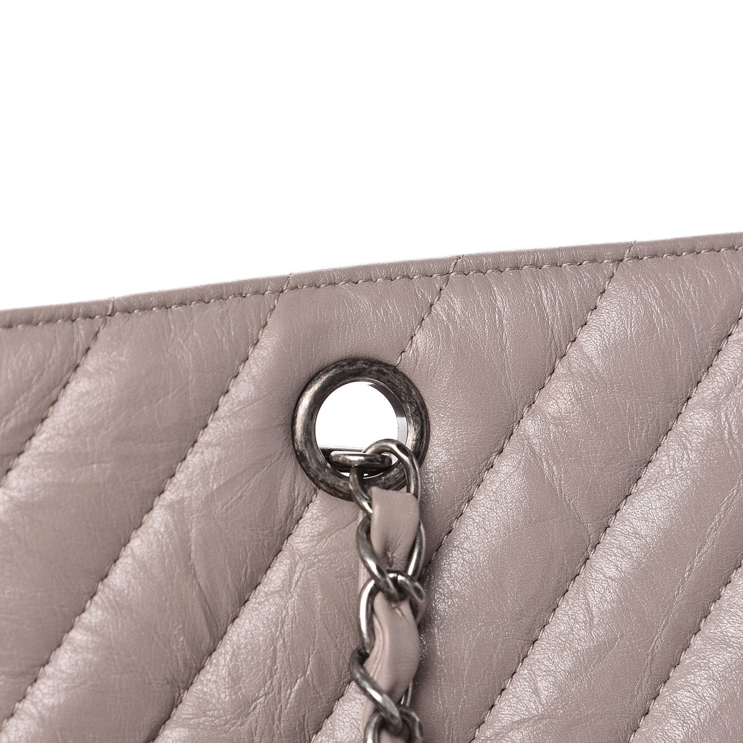 Chanel Aged Calfskin Chevron Quilted Timeless Tote Grey 13 of 15