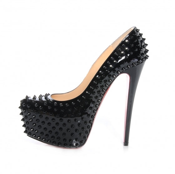 Patent Daffodile Spikes 160 Pumps 40 Black