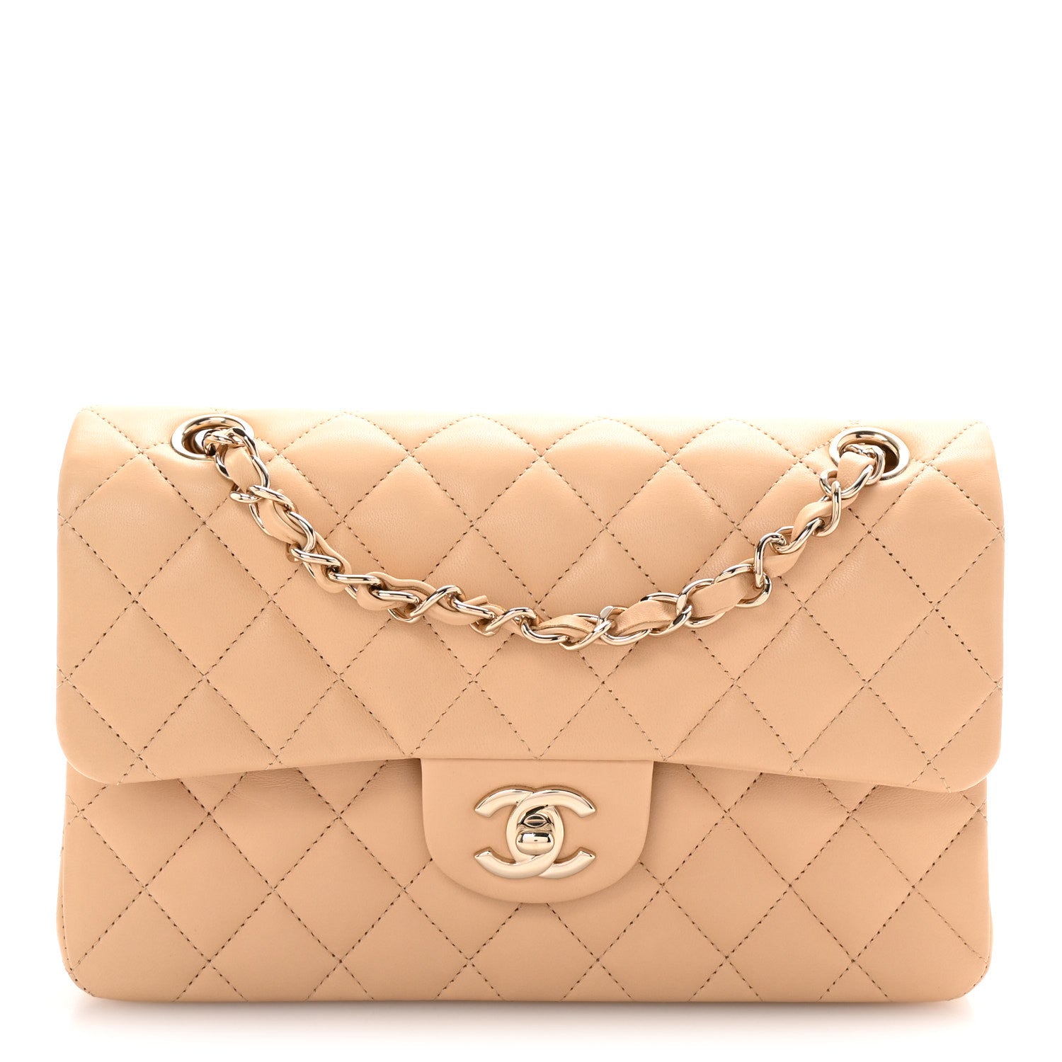 Chanel Lambskin Quilted Small Double Flap Beige 1 of 10
