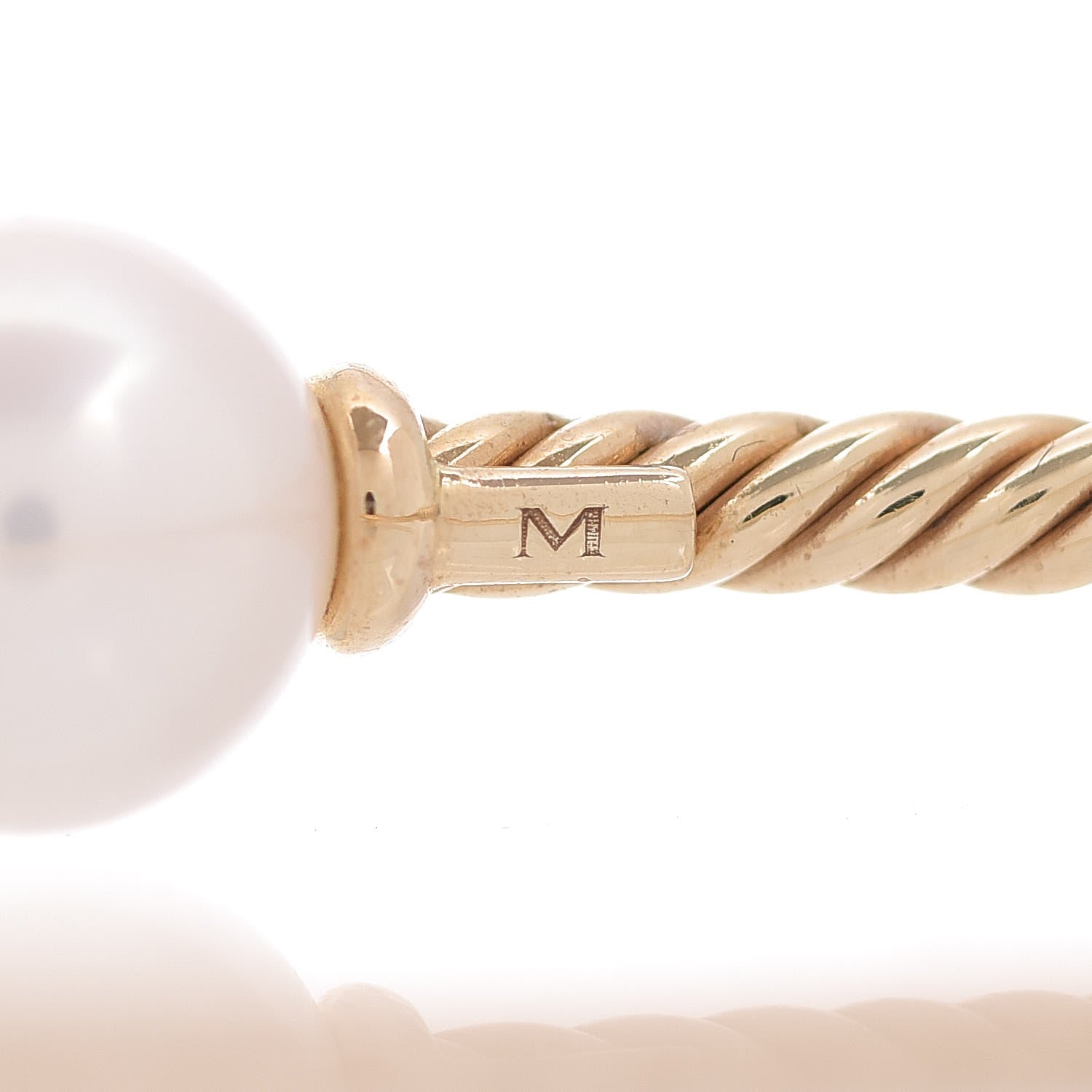 David Yurman 18K Yellow Gold Pearl 8.5mm Solari Bracelet 5 of 6