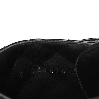 Chanel Shiny Goatskin Calfskin Quilted Lace Up Combat Boots 38 Black 8 of 8