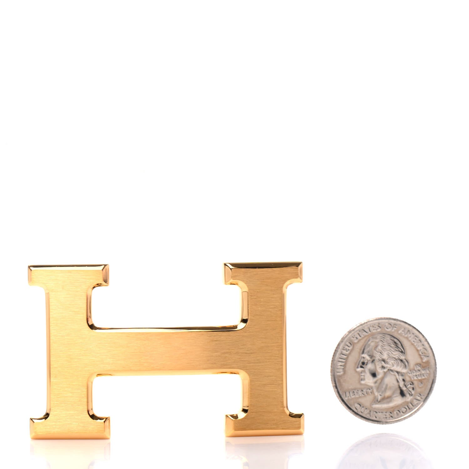 Hermes Brushed 32mm H Belt Buckle Gold 2 of 5