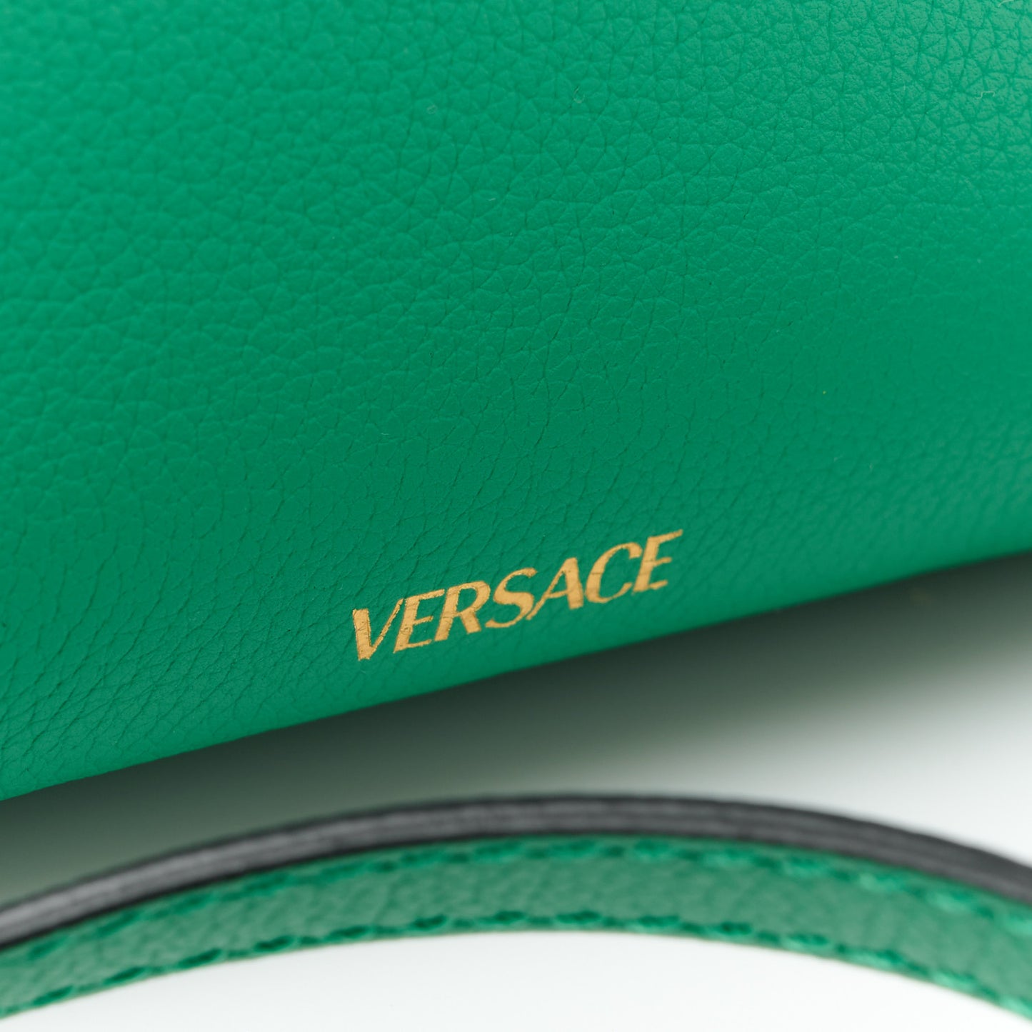 Grained Calfskin Small La Medusa Bag Green