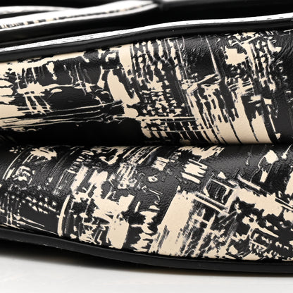 Christian Dior Calfskin New York Printed Saddle Bag With Strap Black White 10 of 10