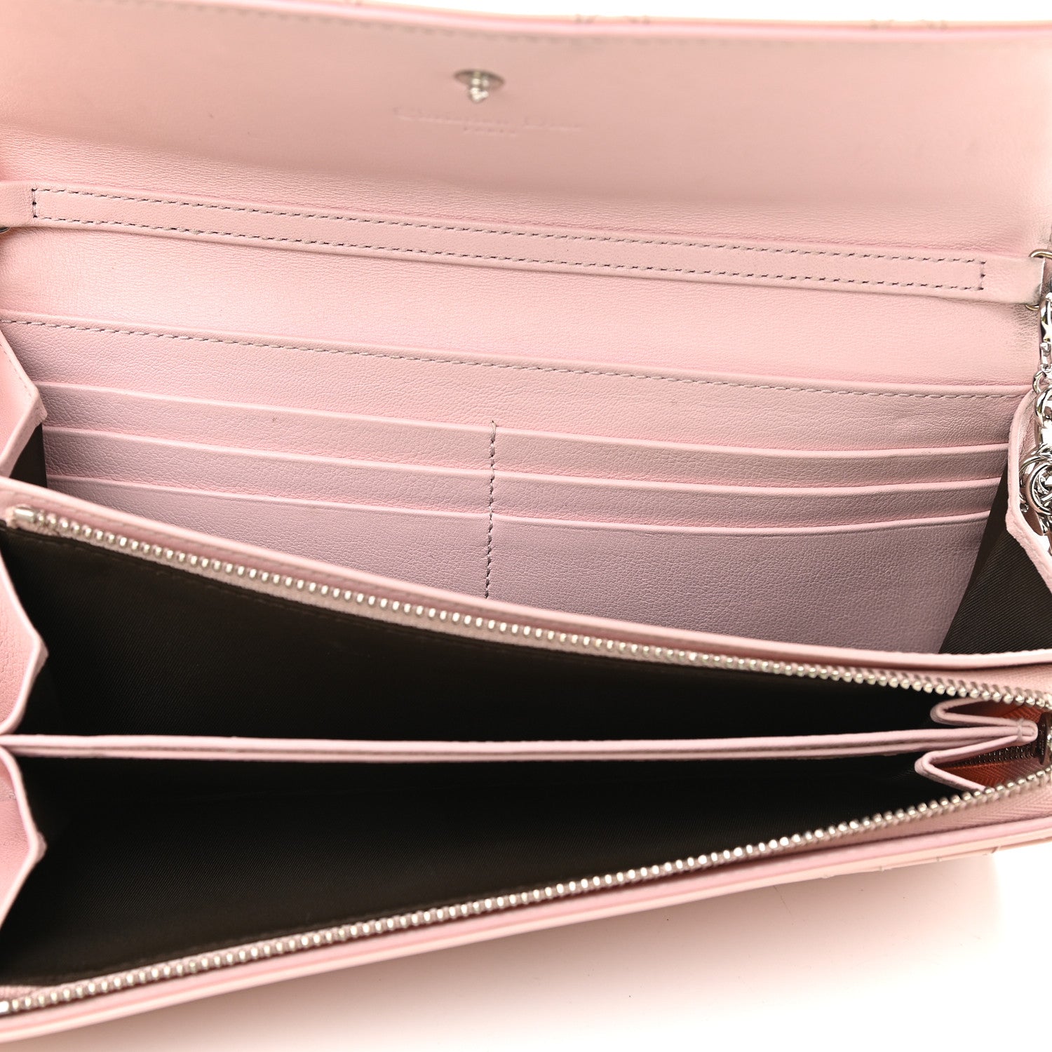 Christian Dior Patent Cannage Rendezvous Chain Wallet Pale Pink 5 of 13
