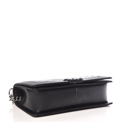 Chanel Caviar Chevron Quilted New Medium Boy Flap Black 4 of 9