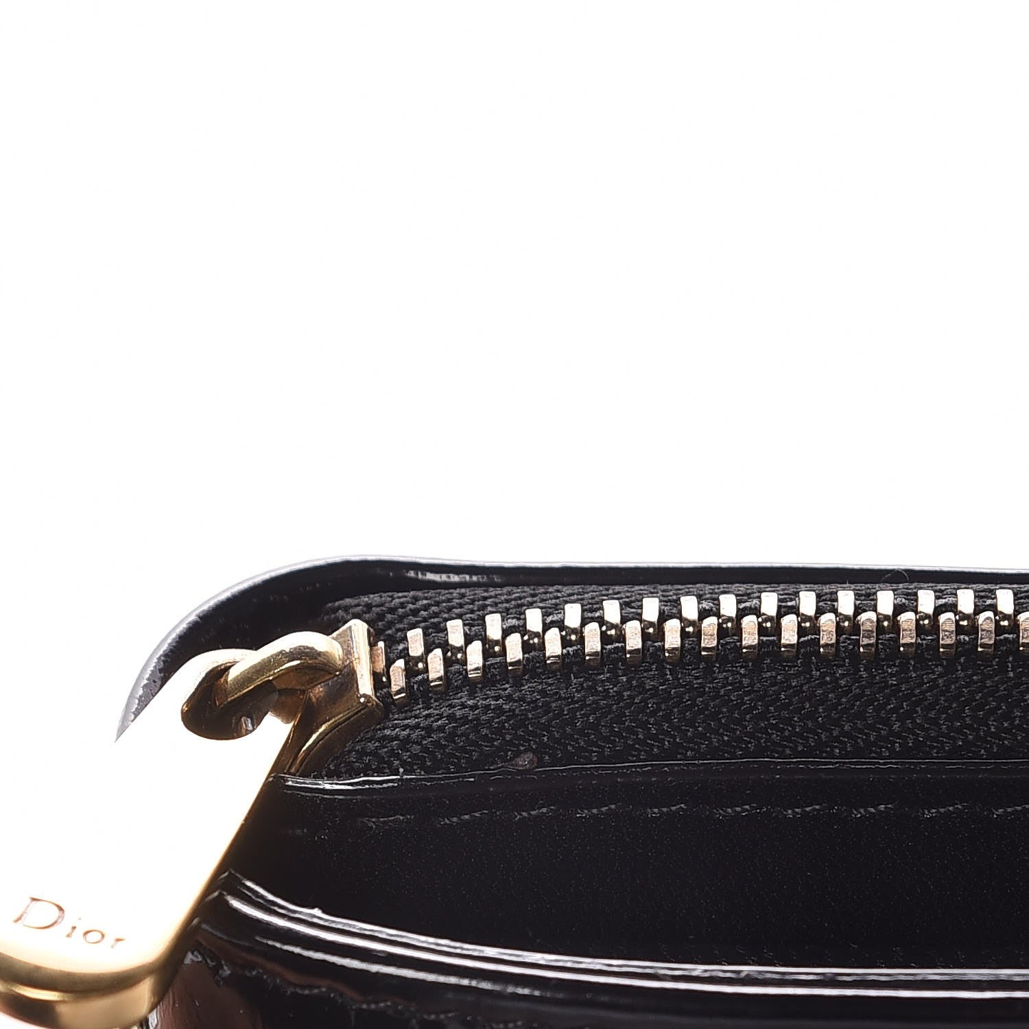 Christian Dior Patent Studded Diorama Small Wallet Black 9 of 10