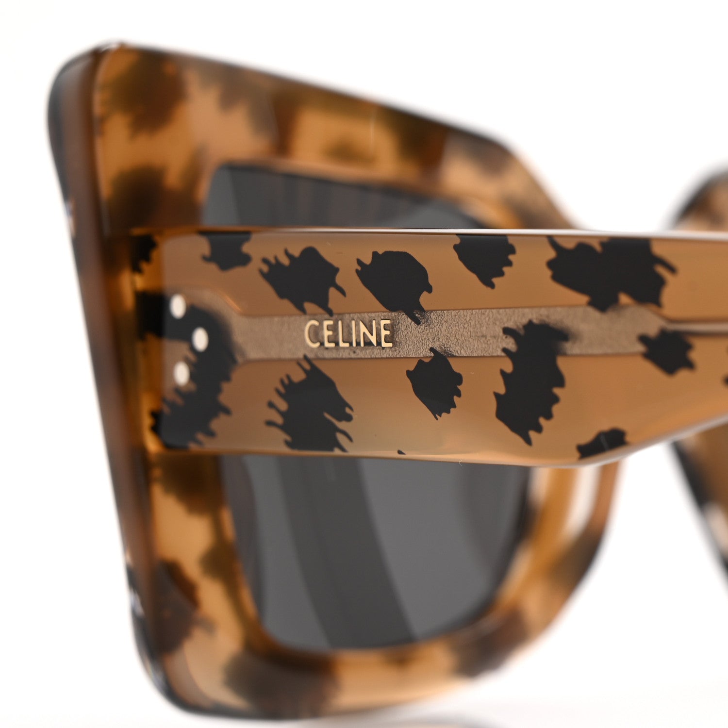 Celine Acetate Square Sunglasses CL40156U Animal Smoke 7 of 8
