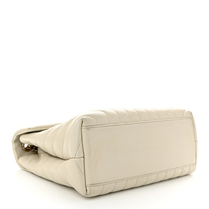 Saint Laurent Calfskin Y Quilted Monogram Medium Loulou Chain Satchel Crema Soft 7 of 21