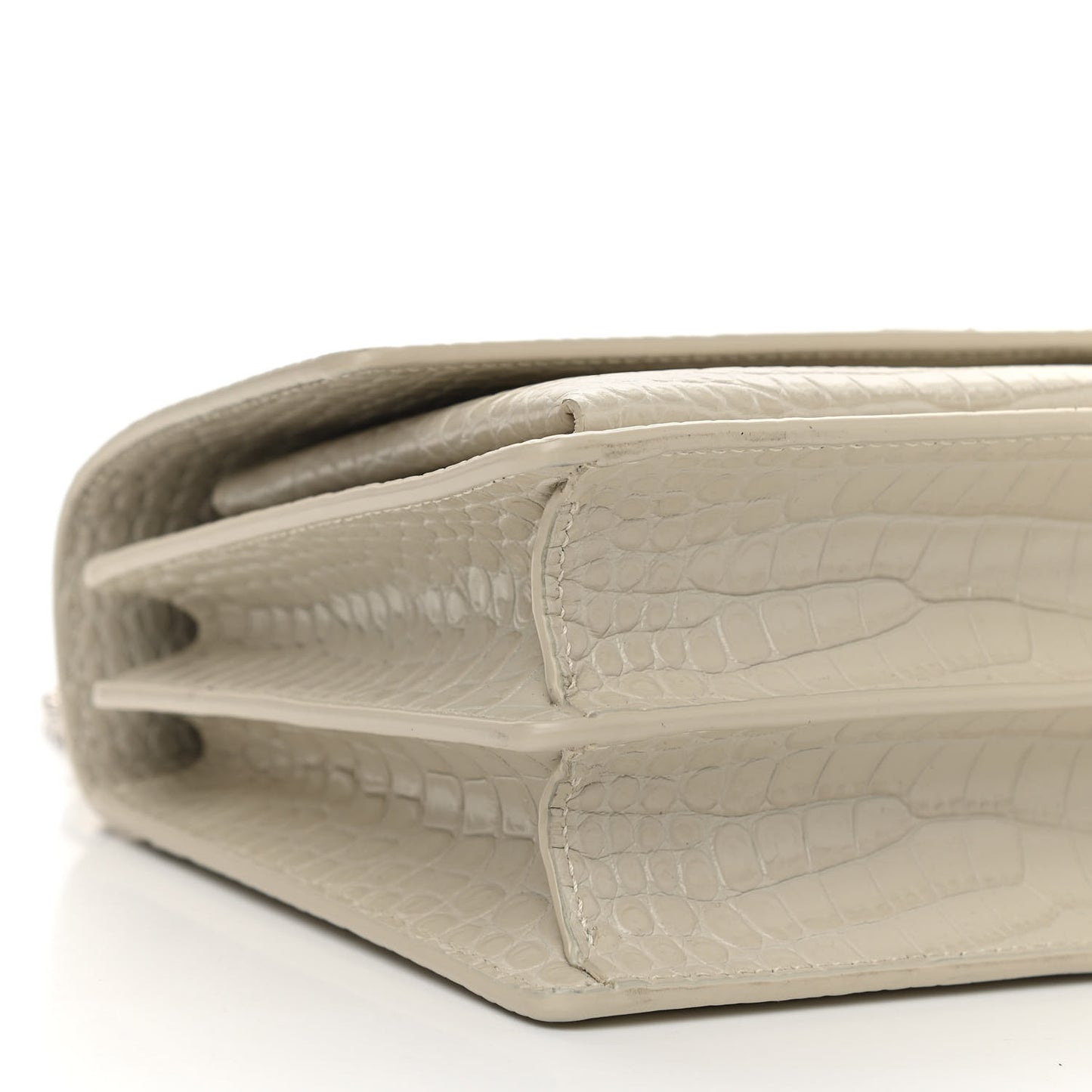 Calfskin Crocodile Embossed Medium Monogram Sunset Blanc Vintage