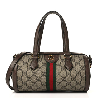 Gucci GG Supreme Monogram Web Small Ophidia Boston Bag Beige New Acero 1 of 11