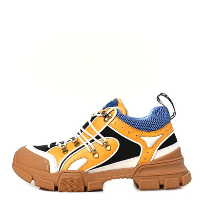 Gucci X SEGA Nylon Calfskin Suede Mens Flashtrek Sneakers 8 Black Great White Crop 1 of 9