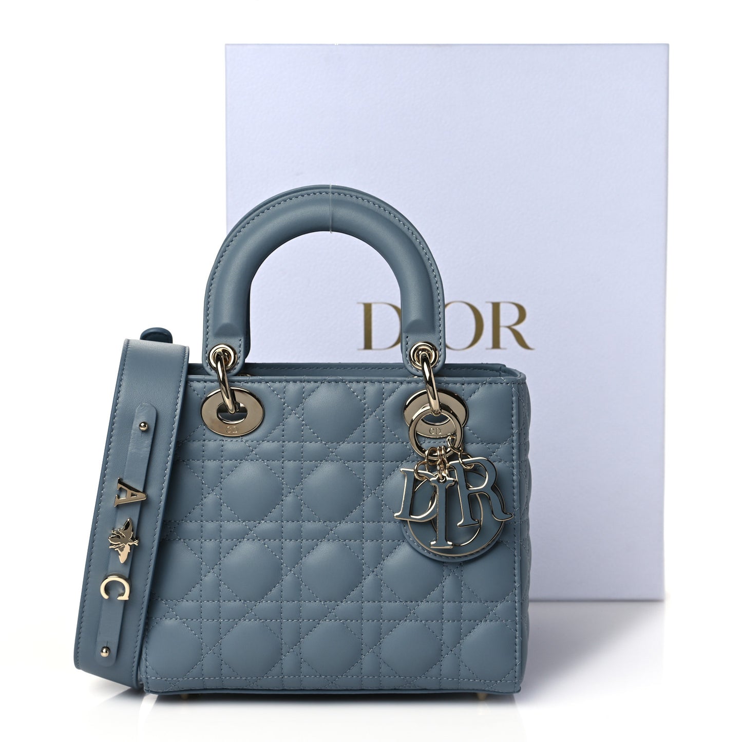 Lambskin Cannage Small My ABCDior Lady Dior Cloud Blue
