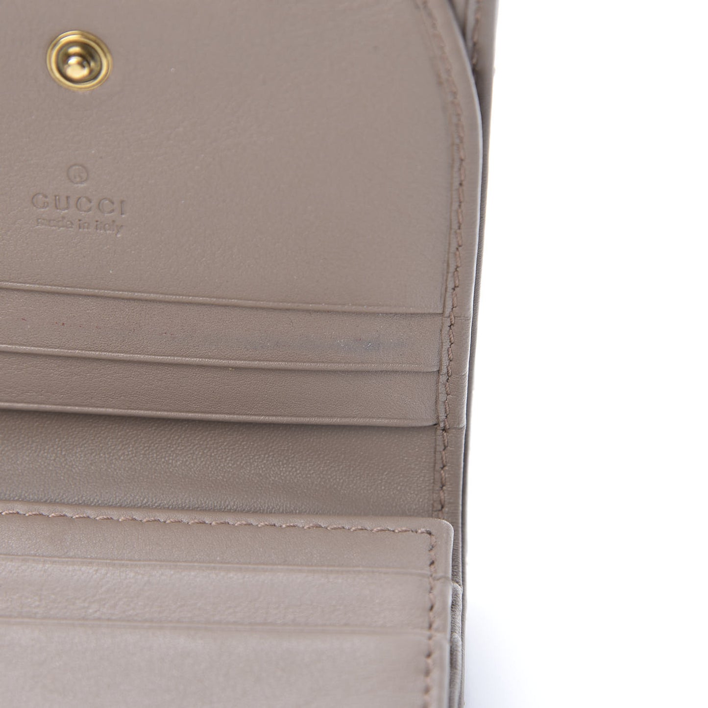 Calfskin Matelasse GG Marmont Card Case Wallet Porcelain Rose