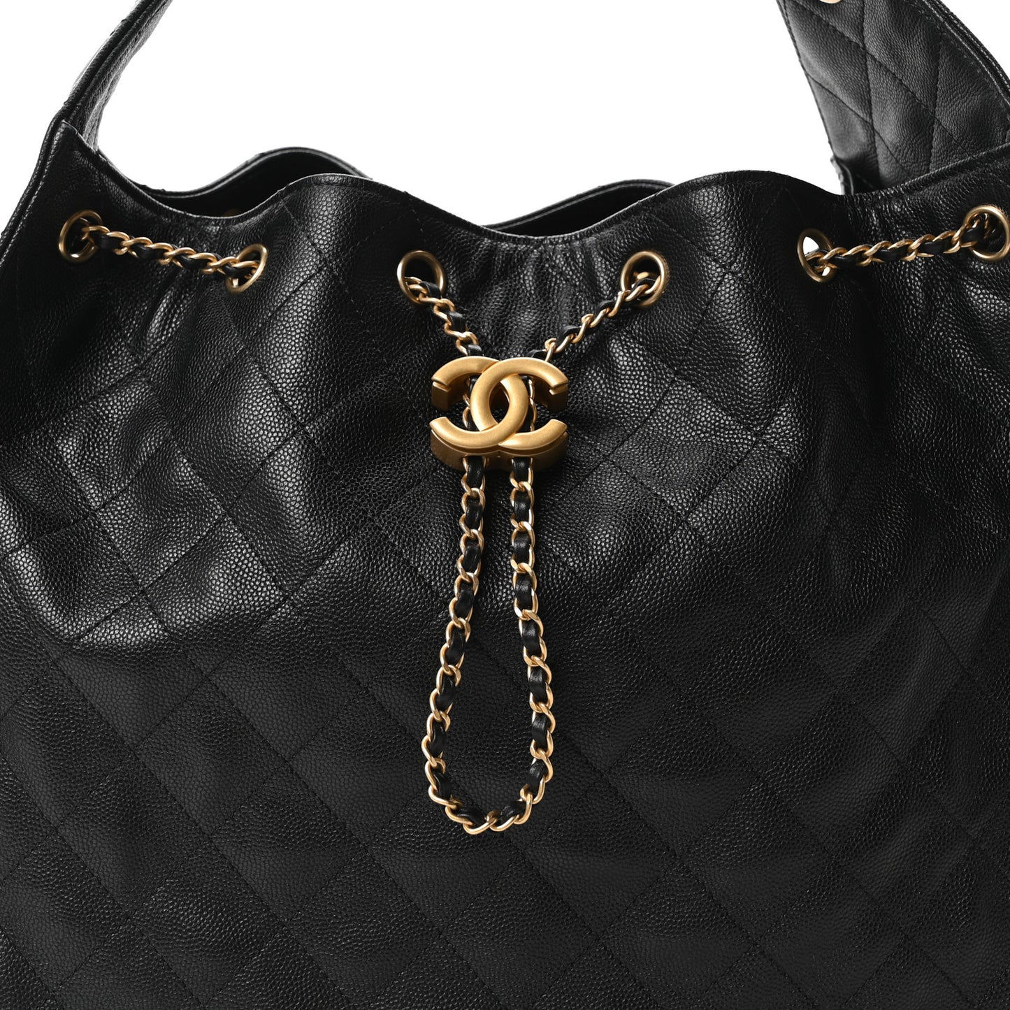 Caviar Quilted Medium Chanel 25 Handbag Black