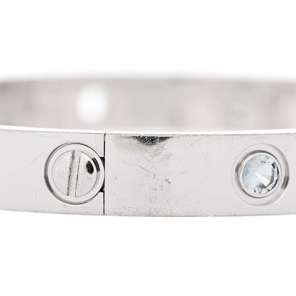 Cartier 18K White Gold Aquamarine Sapphire Spinel Amethyst LOVE Bracelet 16 5 of 6