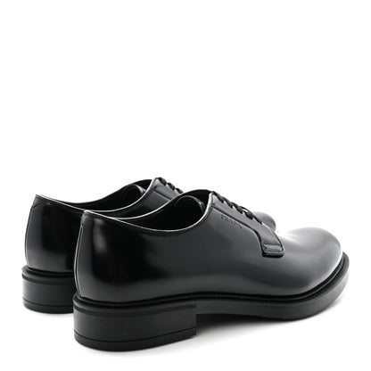 Prada Spazzolato Mens Derby Loafers 7.5 Black 5 of 9