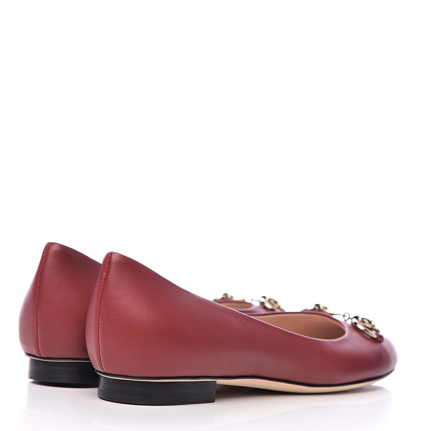 Gucci Calfskin Horsebit Ballerina Flats 36 Red 4 of 11