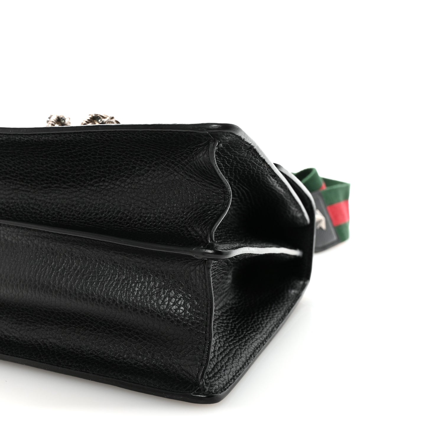 Dollar Calfskin Crystal Web Medium Dionysus Bamboo Top Handle Bag Black Black Diamond