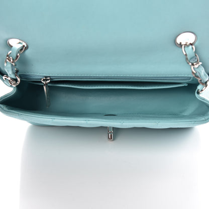 Chanel Lambskin Quilted Mini Rectangular Flap Light Blue 7 of 11