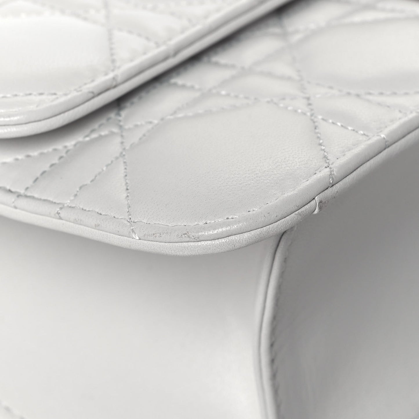 Lambskin Cannage Miss Dior Promenade Pouch White