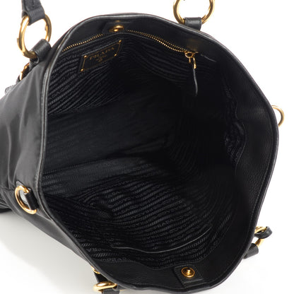 Prada Tessuto Nylon Vitello Daino Tote Nero Black 5 of 9