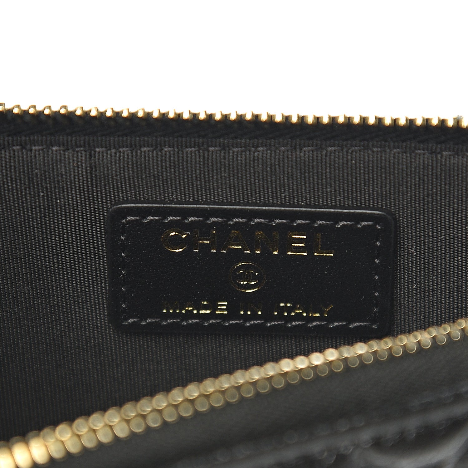 Chanel Caviar Camellia Embossed Classic Flat Wallet Pouch Black 5 of 7