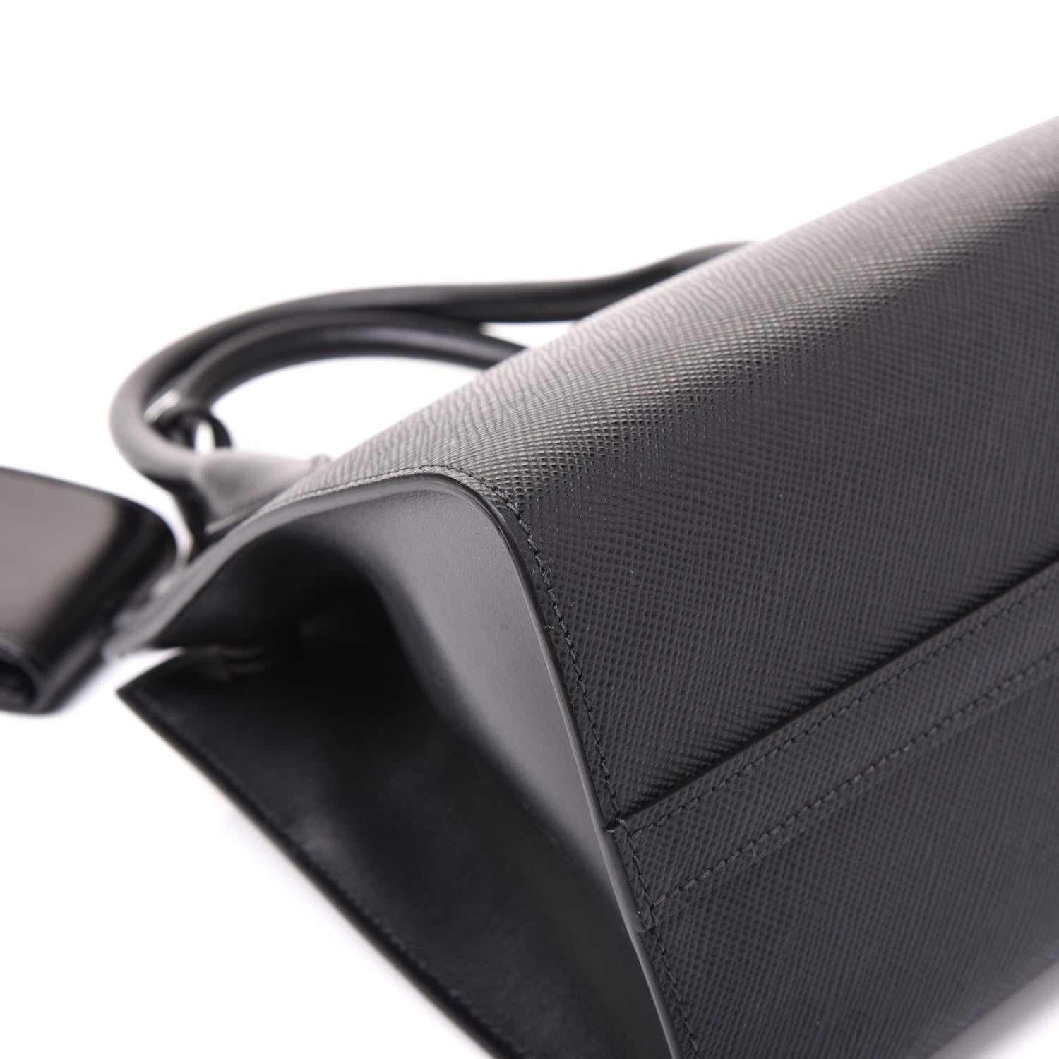 Prada Saffiano Cuir Calfskin Small Monochrome Top Handle Tote Black 6 of 9