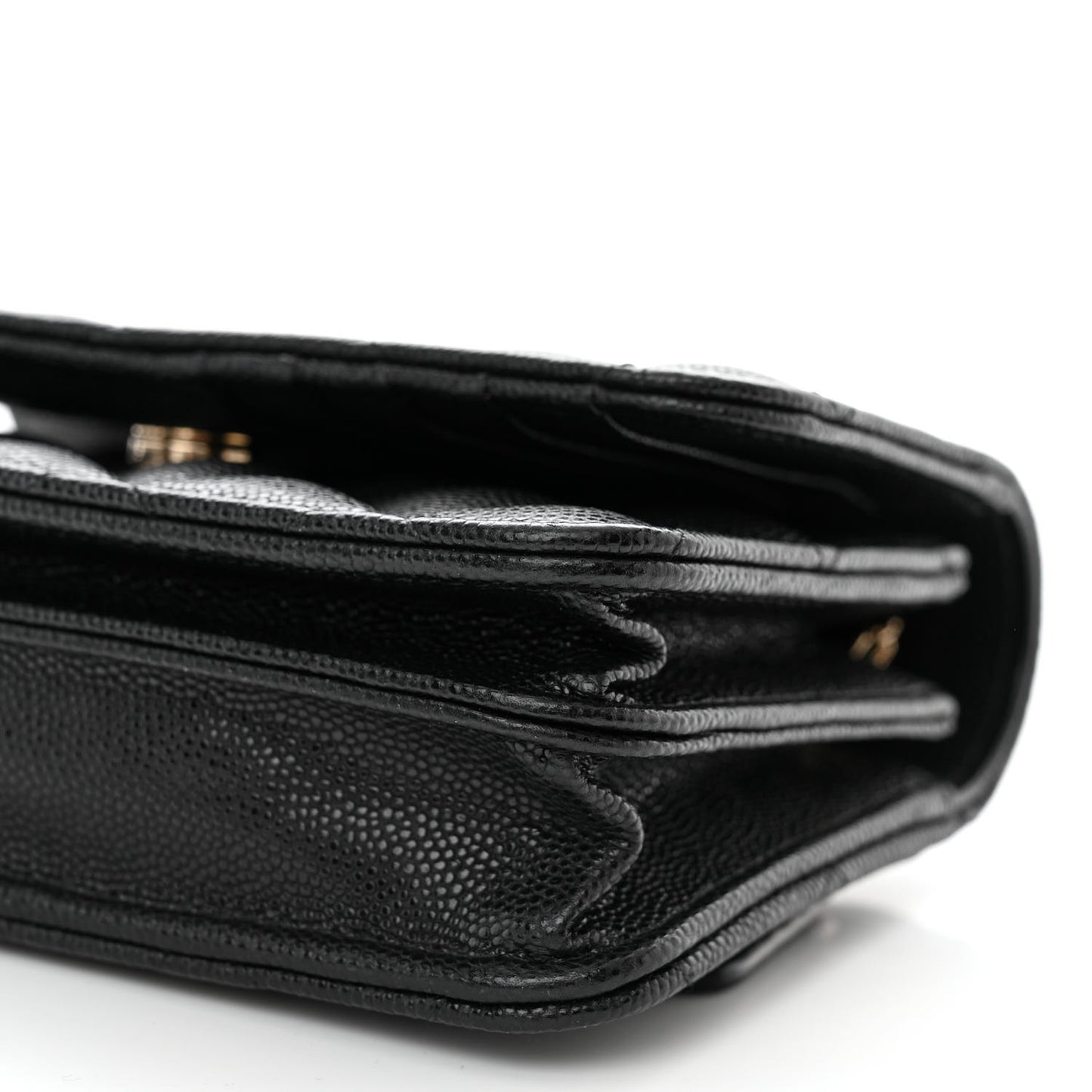 Caviar Quilted Mini Wallet On Chain WOC Black