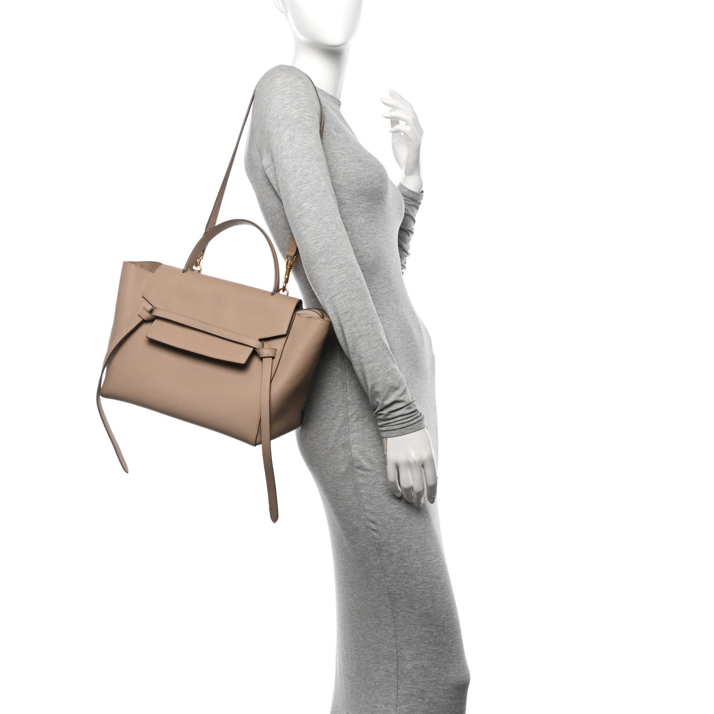 Grained Calfskin Mini Belt Bag Light Taupe