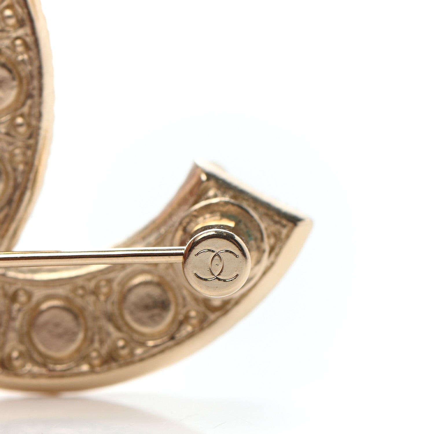 Chanel Pearl Crystal CC Brooch Gold 6 of 6