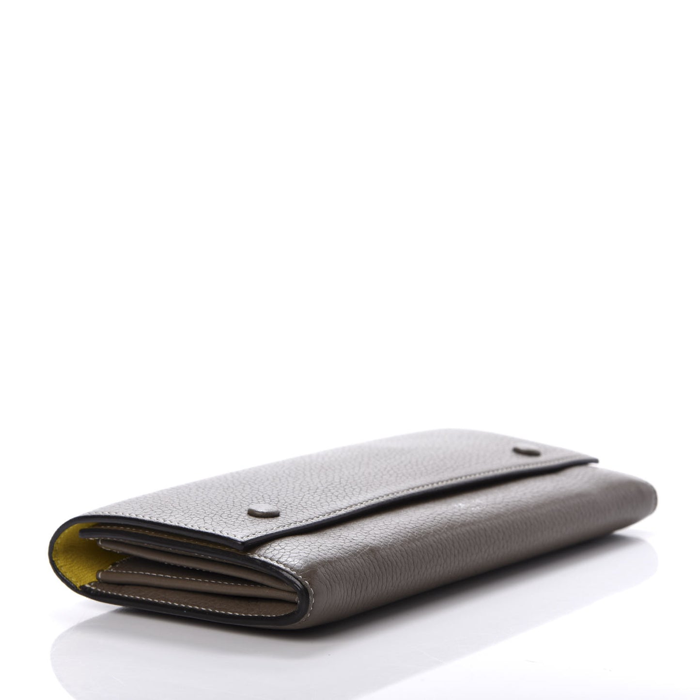 Drummed Calfskin Large Multifunction Flap Wallet Souris