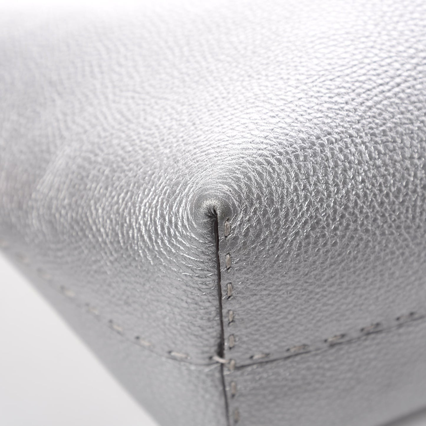 Cuoio Romano Lux Selleria Carla Shopping Tote Argento