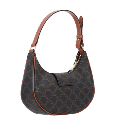 Celine Triomphe Canvas Calfskin Medium Strap Ava Triomphe Shoulder Bag Tan 3 of 11