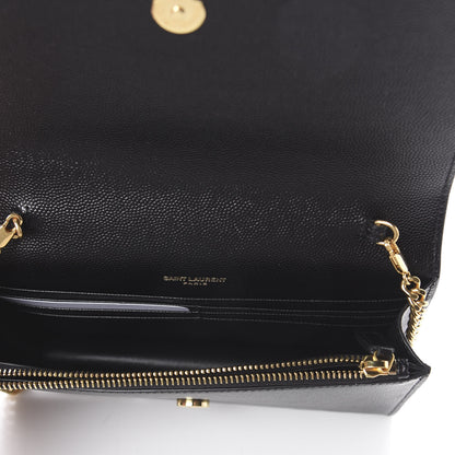Saint Laurent Grain De Poudre Classic Monogram Kate Tassel Chain Wallet Black 4 of 7