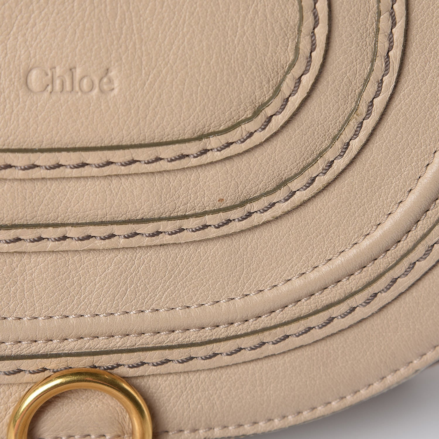 Chloe Calfskin Medium Marcie Round Zip Crossbody Bag Angora Beige 10 of 23