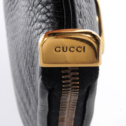 Gucci Pebbled Leather Wristlet GG Black 6 of 8