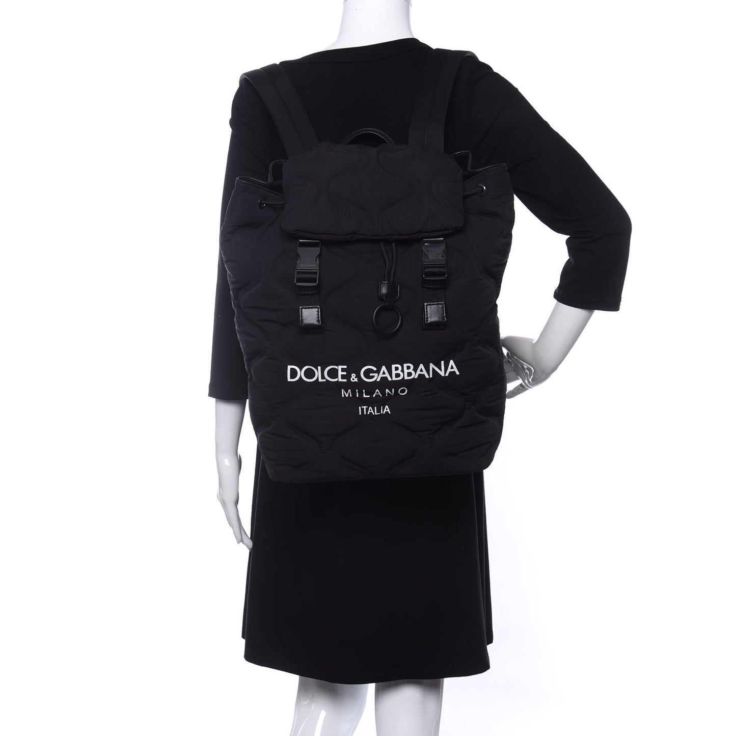 DOLCE &GABBANA Nylon Logo Backpack Black