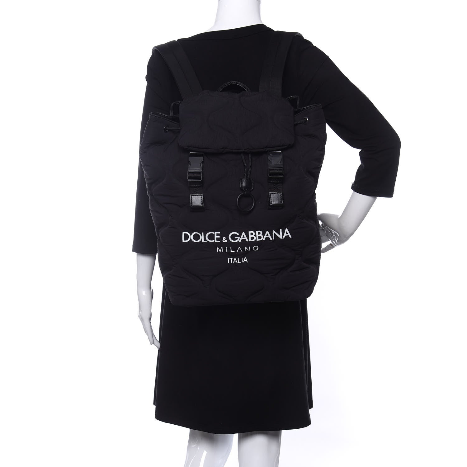 Dolce & Gabbana DOLCE &GABBANA Nylon Logo Backpack Black 2 of 11