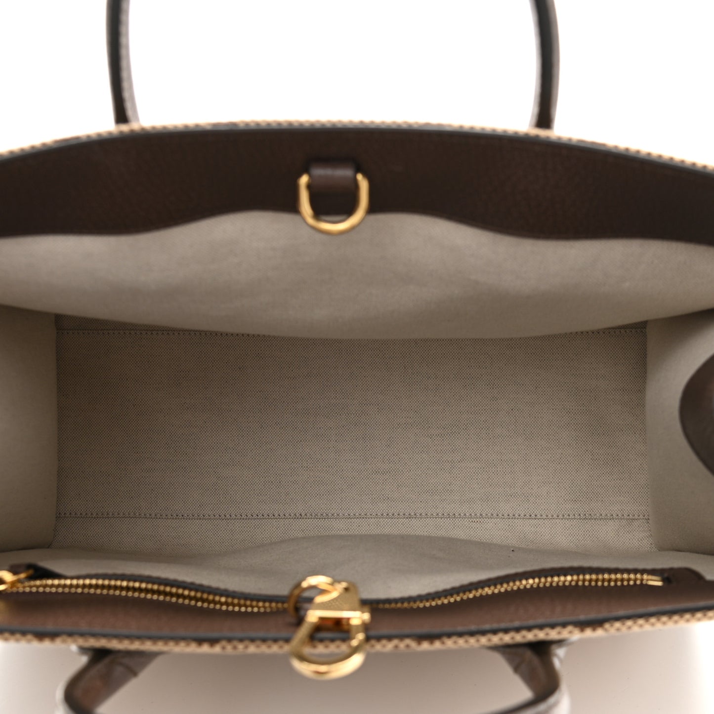 Monogram Jumbo GG Textured Dollar Calfskin Web Tote Bag Camel Ebony New Acero