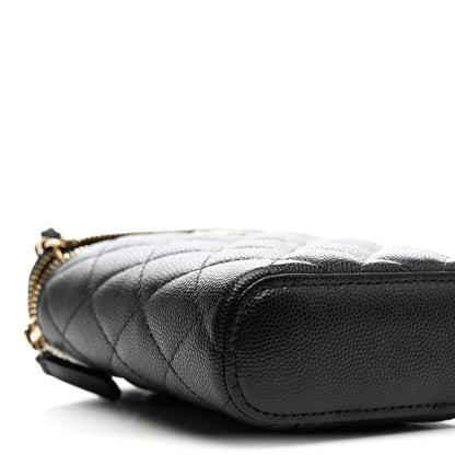 Chanel Caviar Quilted Small Vertical Coco Beauty Vanity Case With Chain Black 9 of 10