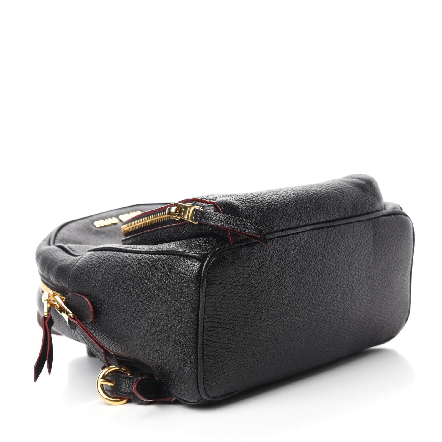 Miu Miu Goatskin Madras Backpack Black 4 of 11