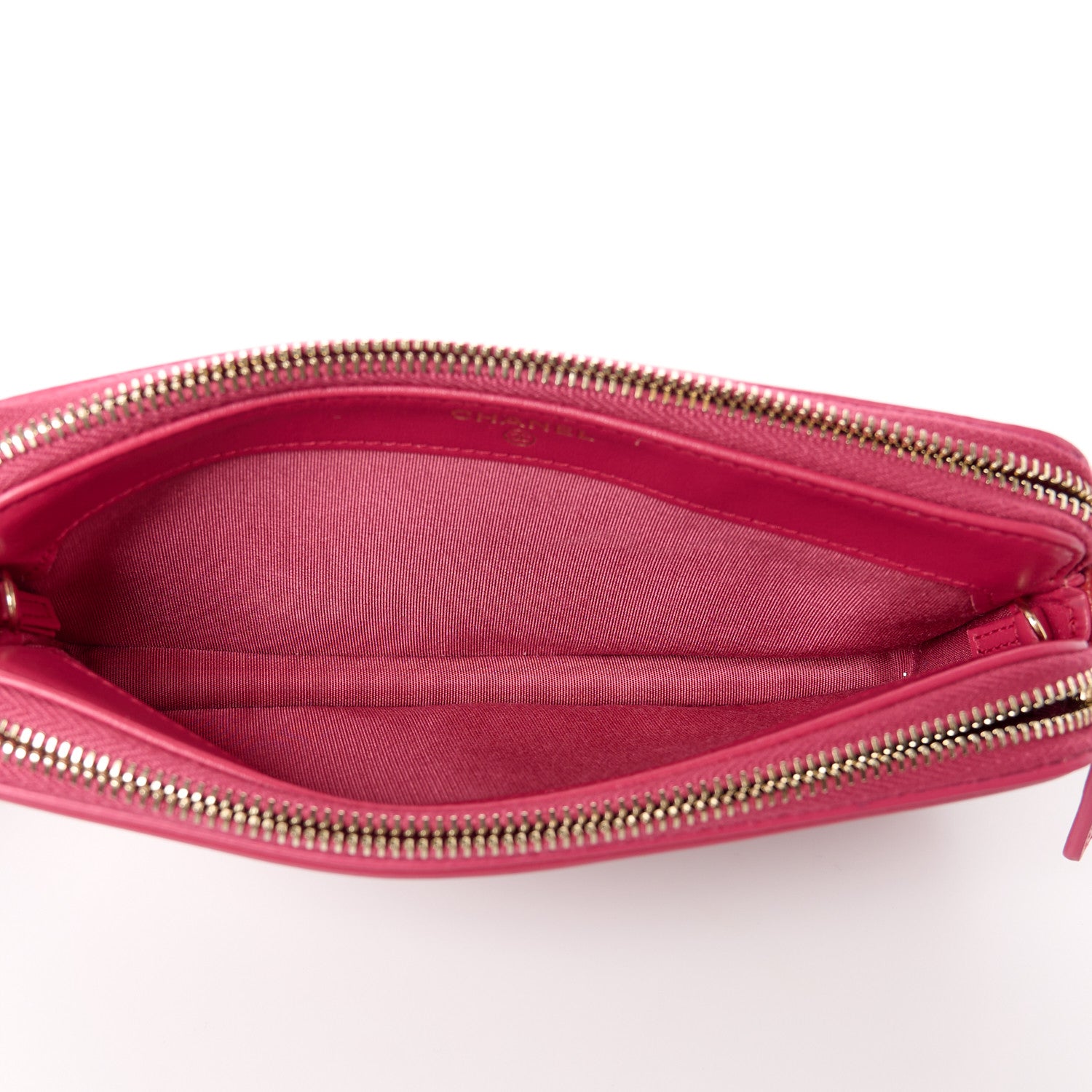 Chanel Caviar Quilted CC Filigree Clutch With Chain Red 5 of 14