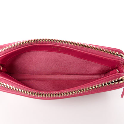 Chanel Caviar Quilted CC Filigree Clutch With Chain Red 5 of 14