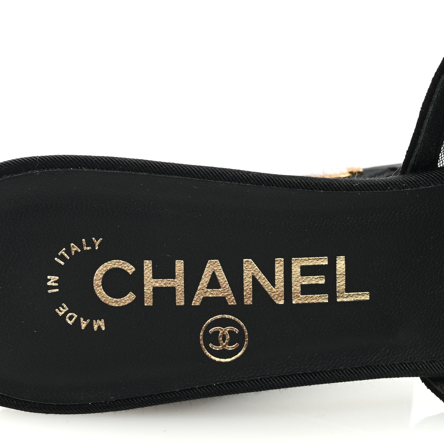 Chanel Mesh Suede Calfskin Pearl Mule 38.5 Black 7 of 7