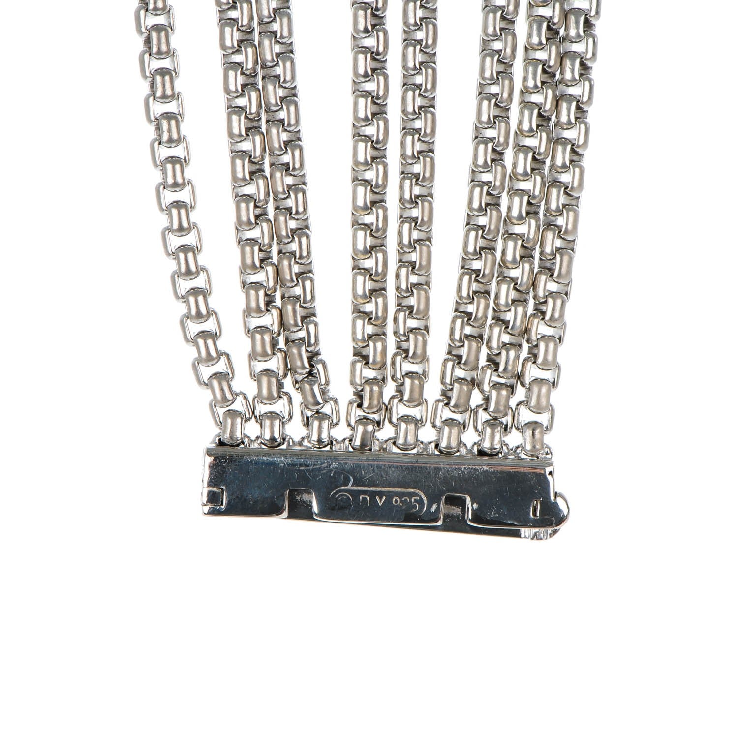 David Yurman Sterling Silver Eight-Row Box Chain Bracelet 5 of 6
