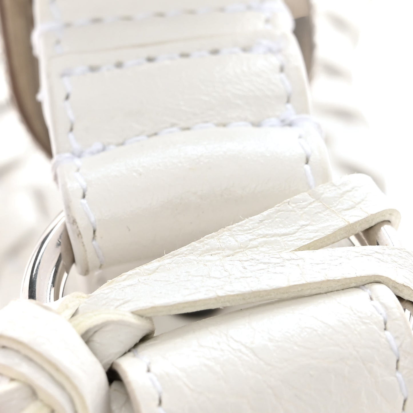 Agneau Arena Crystal Le Cagole Shoulder Bag XS Optic White