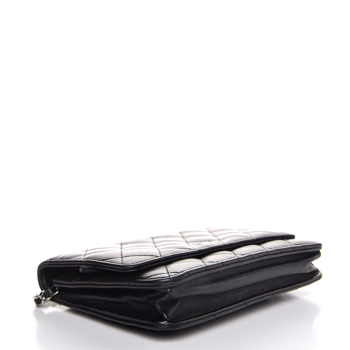 Lambskin Quilted Wallet On Chain WOC Black
