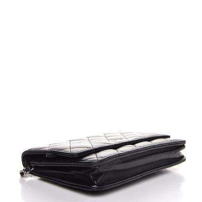 Chanel Lambskin Quilted Wallet On Chain WOC Black 4 of 9